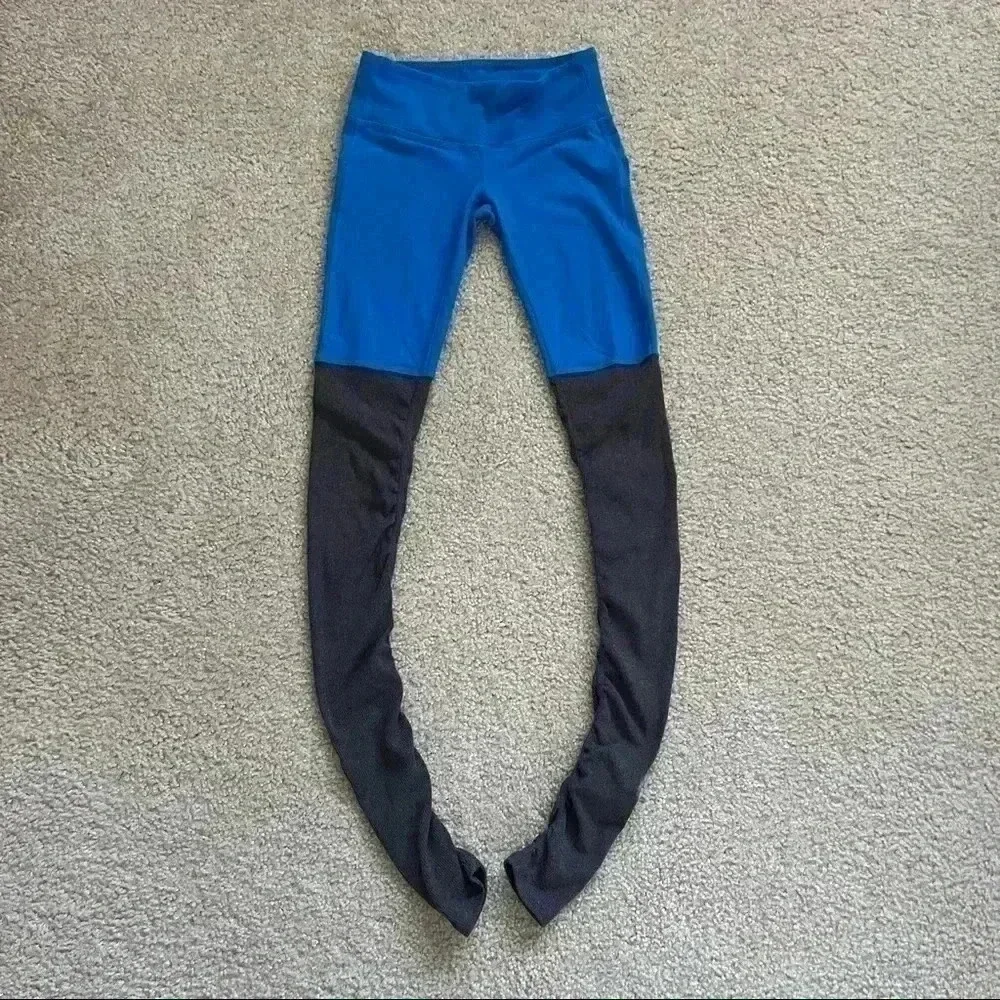 ALO YOGA Goddess Blue/Gray Active Workout Leggings Women’s Size Small